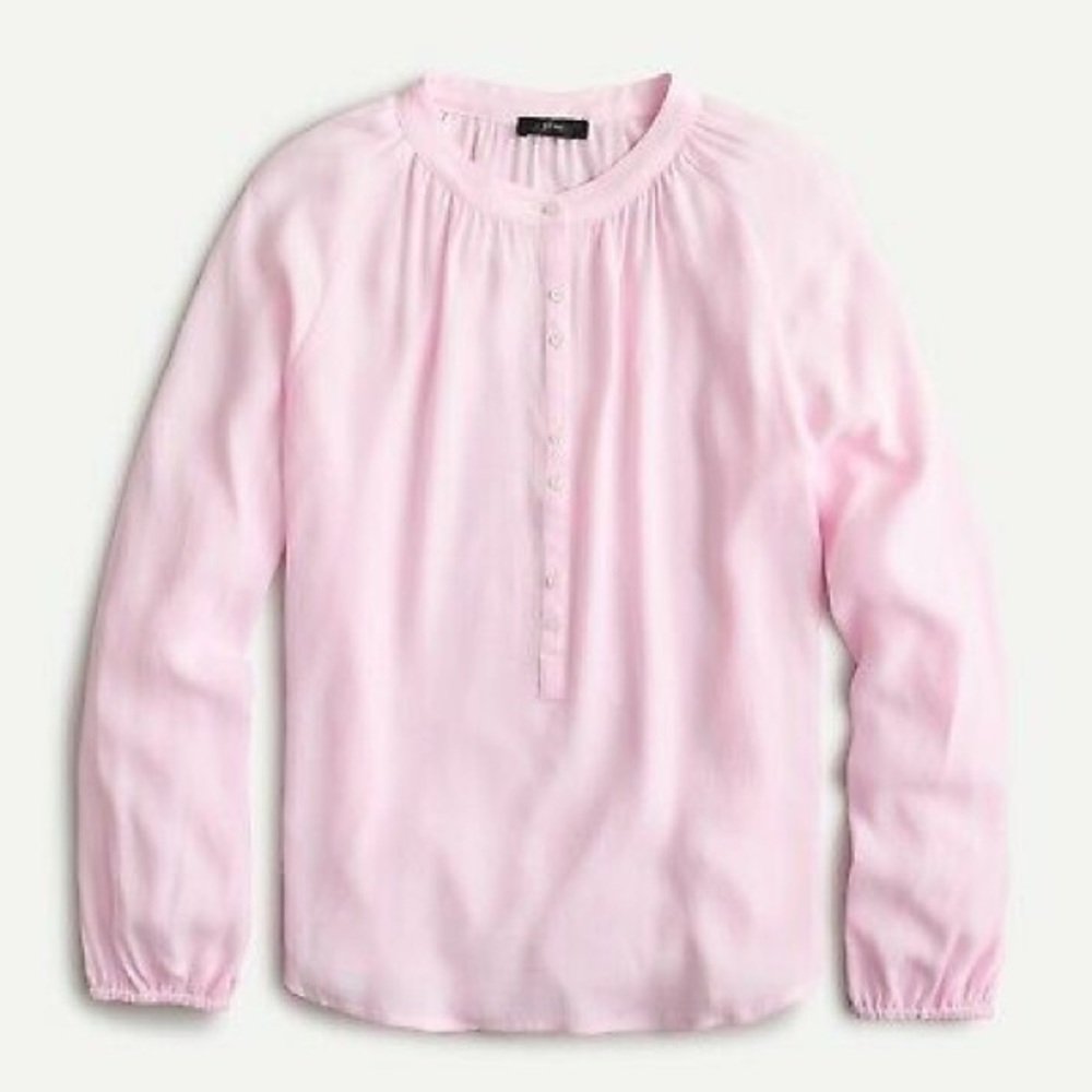 JCrew Long-sleeve Drapey Popover Top NWT M Pink